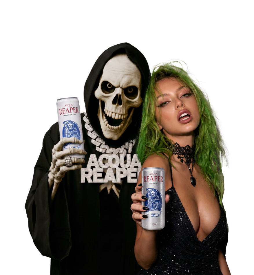 ACQUA REAPER – Reaper und Model mit Dosen